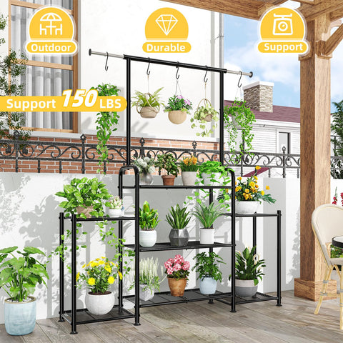 Simple Trending 3-tier ladder shelves maximize space and plant organization