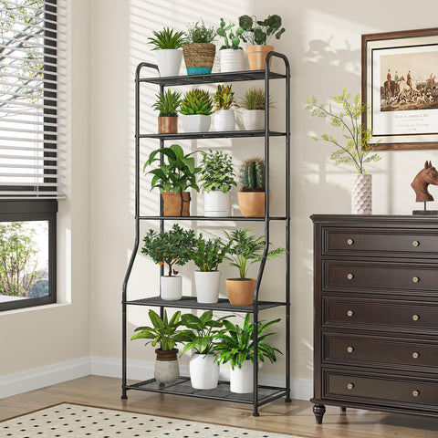Simple Trending 5-tier plant stand for bathroom use with waterproof metal finish.