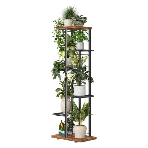 Simple Trending 6-tier plant stand displaying a growing indoor collection