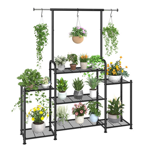 Simple Trending plant stand with extendable top hanging rod for indoor display