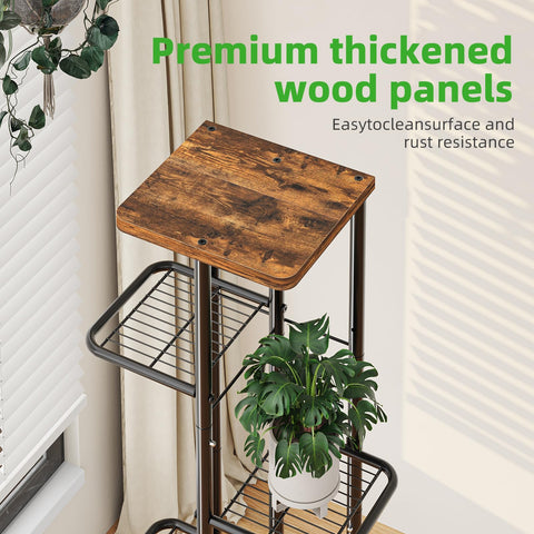Sturdy triangular-frame Simple Trending plant stand supports tall plants
