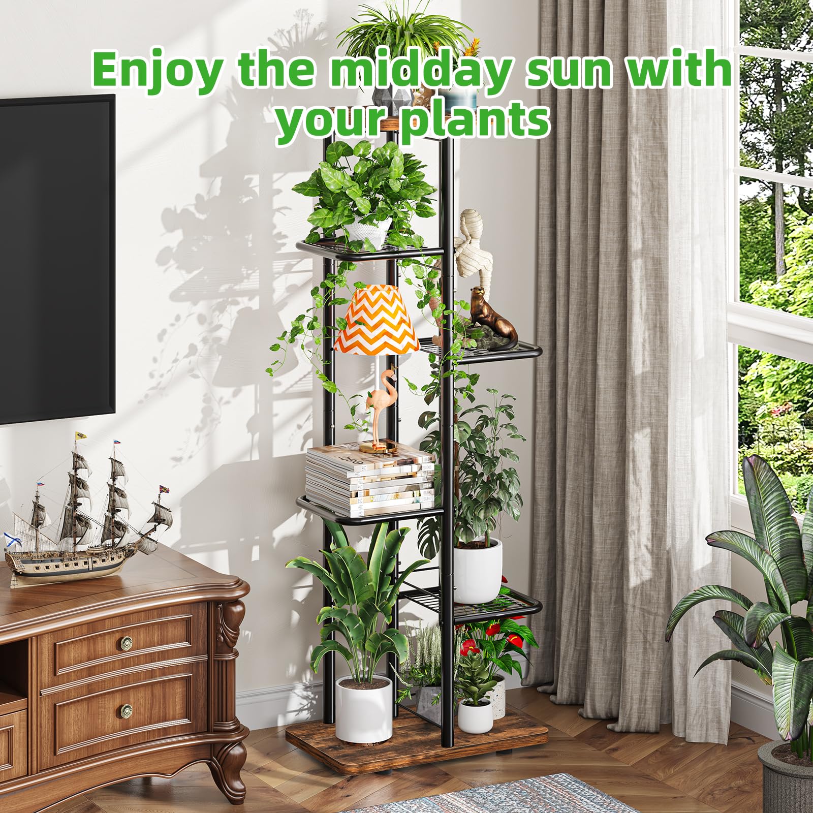 Matte waterproof coating on Simple Trending plant stand for indoor and patio use