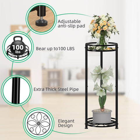 Non-slip feet protect floors while keeping the stand steady on any surface.
