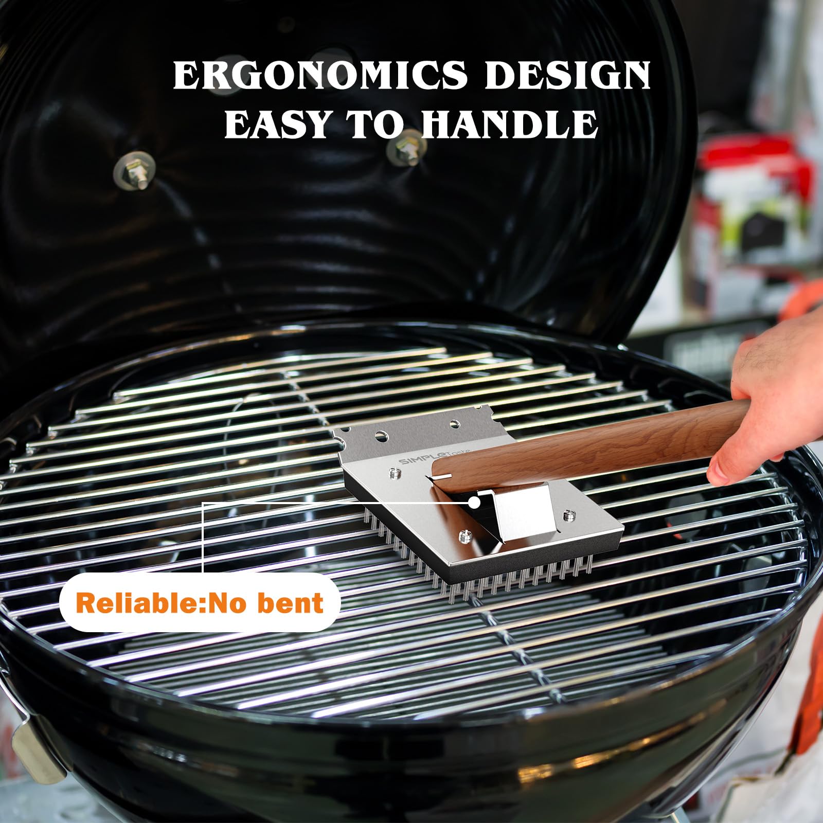 SIMPLETASTE grill cleaning accessory suitable for iron, steel, and ceramic grills