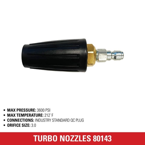 SIMPSON 80143 turbo nozzle cleans brick and concrete surfaces efficiently.