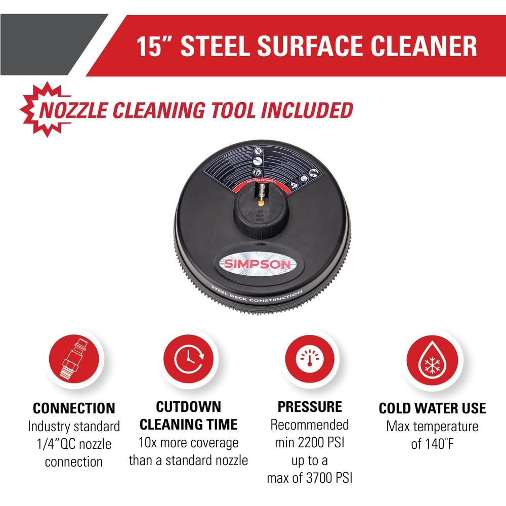 SIMPSON 80165 twin rotating jets deliver streak-free cleaning across surfaces
