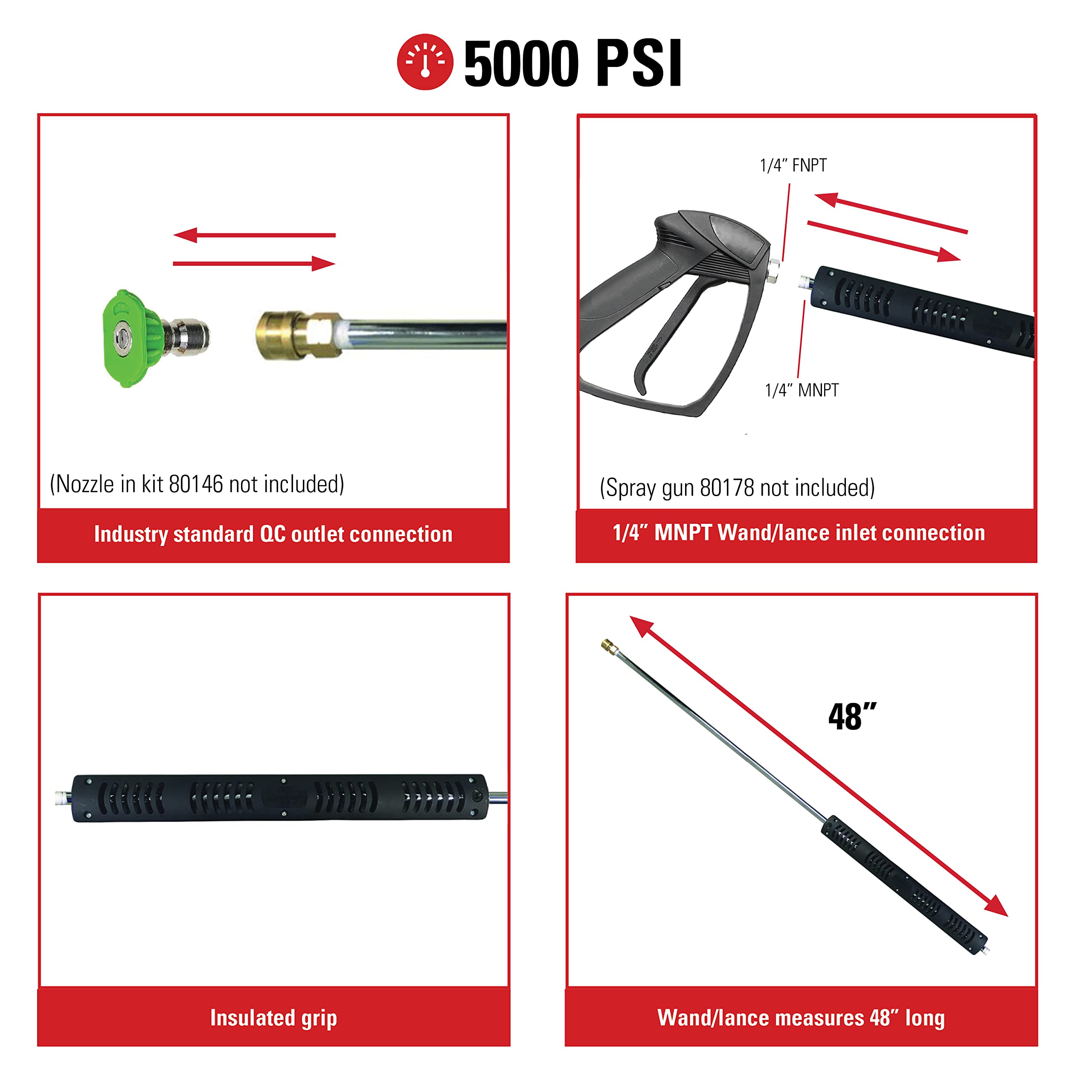 SIMPSON 80179 hot-water capable wand up to 212°F