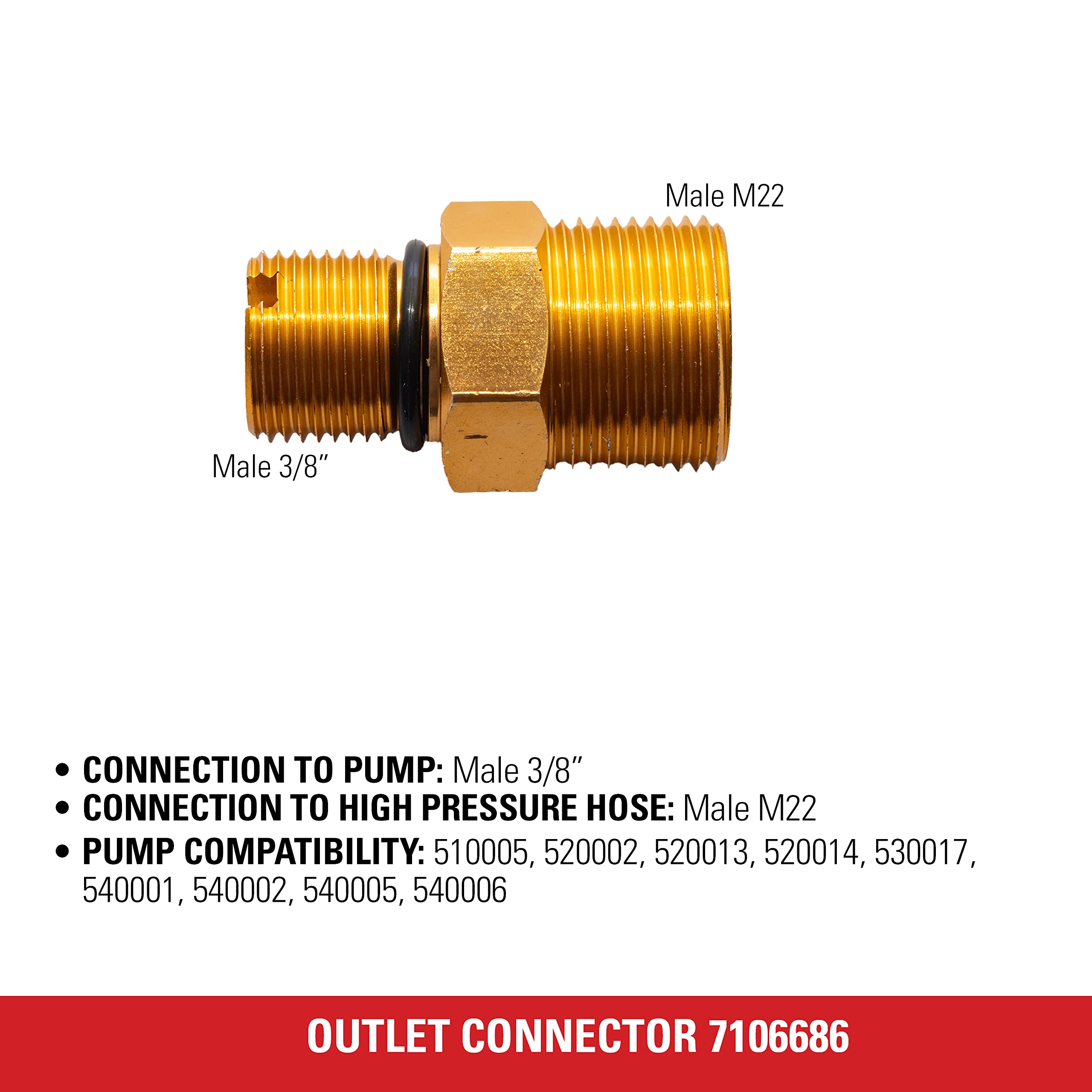 M22 to 3/8 hose adapter on Simpson connector enabling versatile setups