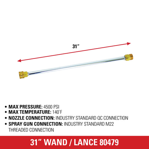 Simpson cold-water wand supports up to 4500 PSI for heavy-duty residential cleaning.