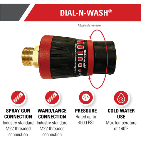SIMPSON Dial-N-Wash with M22 attachment enables quick, tool-free setup.