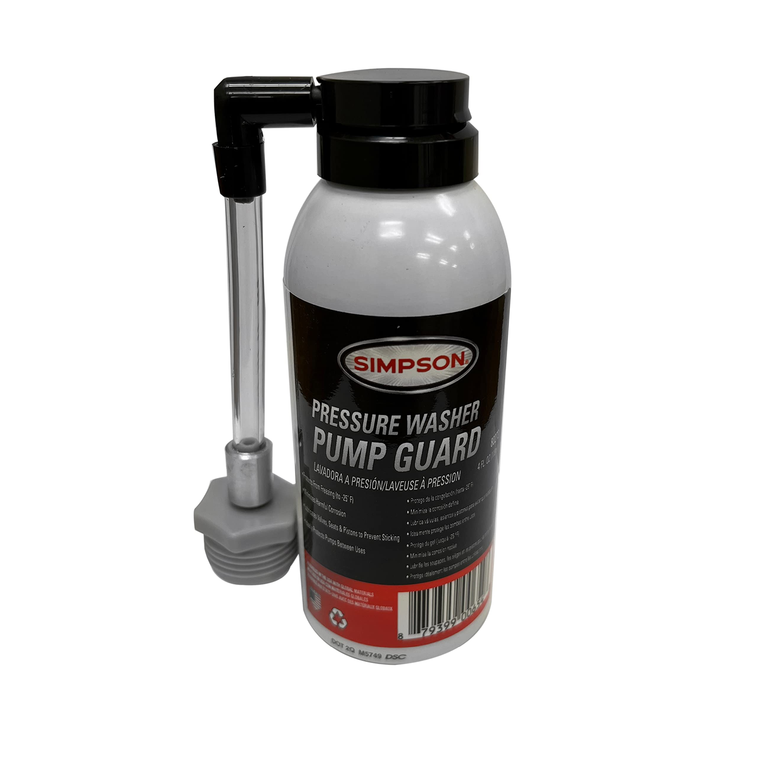 SIMPSON Pump Guard 80273 aerosol can protects pressure washer pumps during storage.