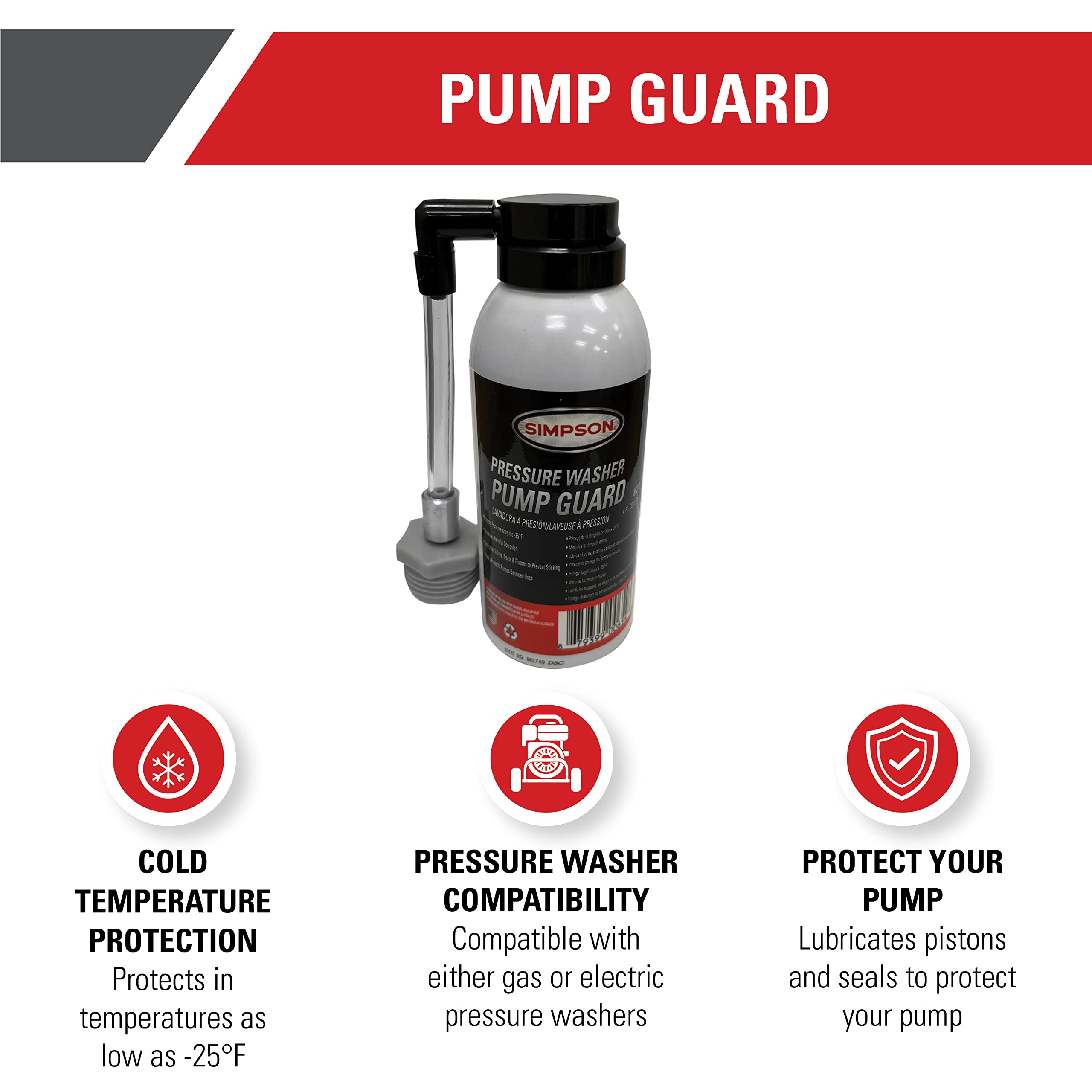 SIMPSON Pump Guard storage-protection focus reduces pump wear during off-season storage.
