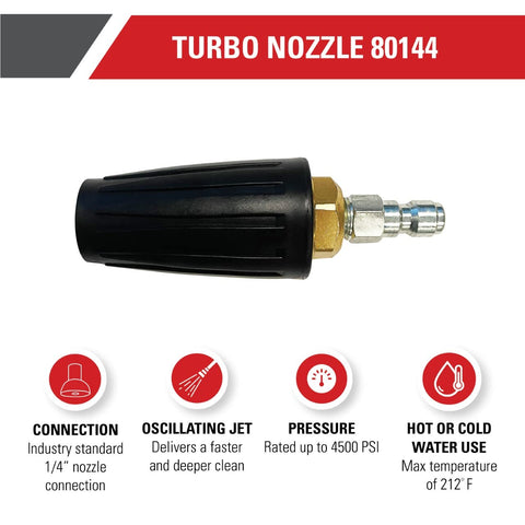 SIMPSON turbo nozzle quick-connect fits most wands for easy attachment