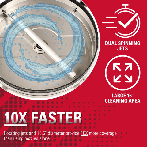 SIMPSON universal-165-surface-cleaner large 165-diameter covers big areas quickly.