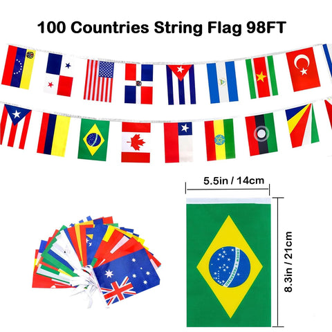 SIMVOTM World Flags Bunting showcases 98ft length for large venues.