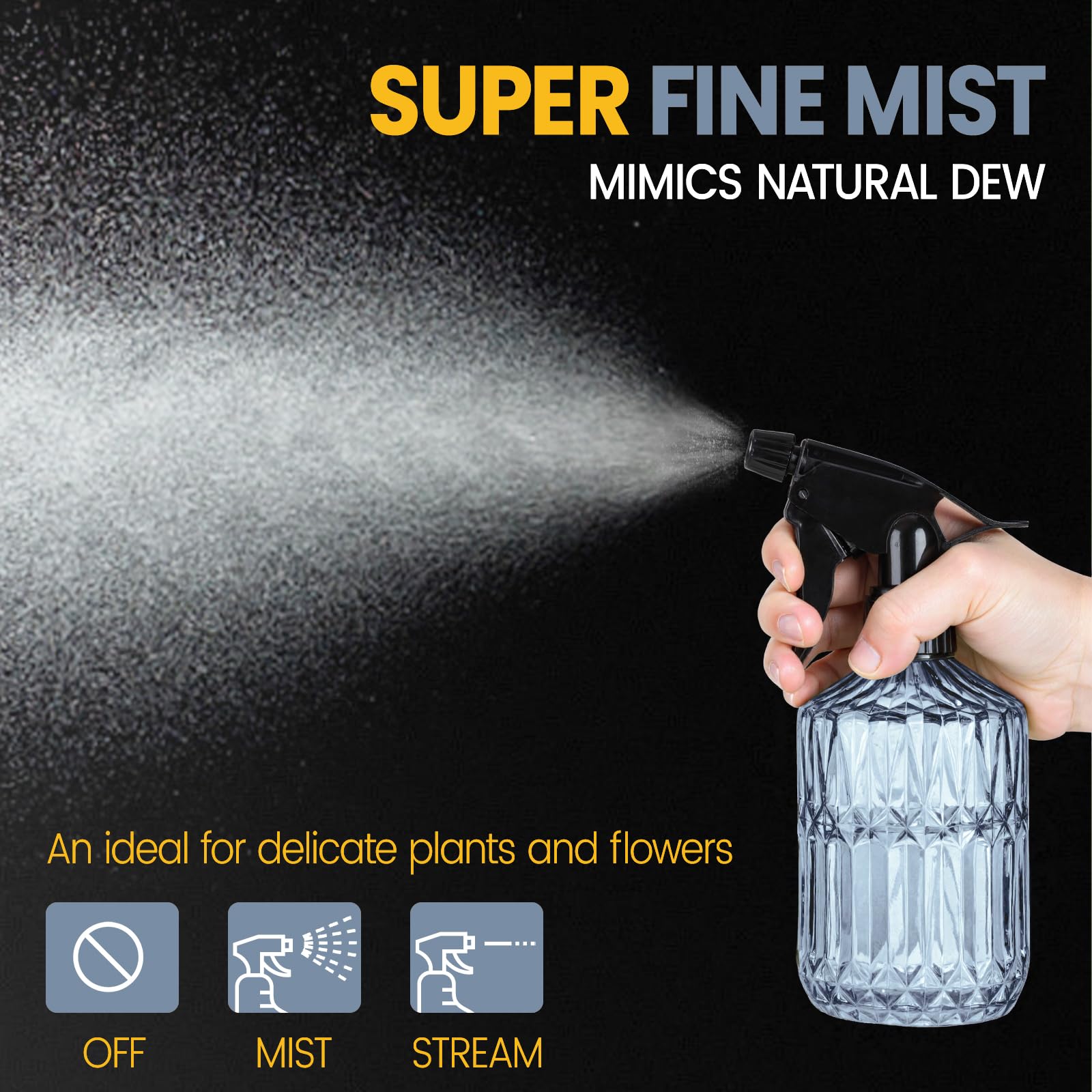 Sincengel large capacity glass bottle with visible water level