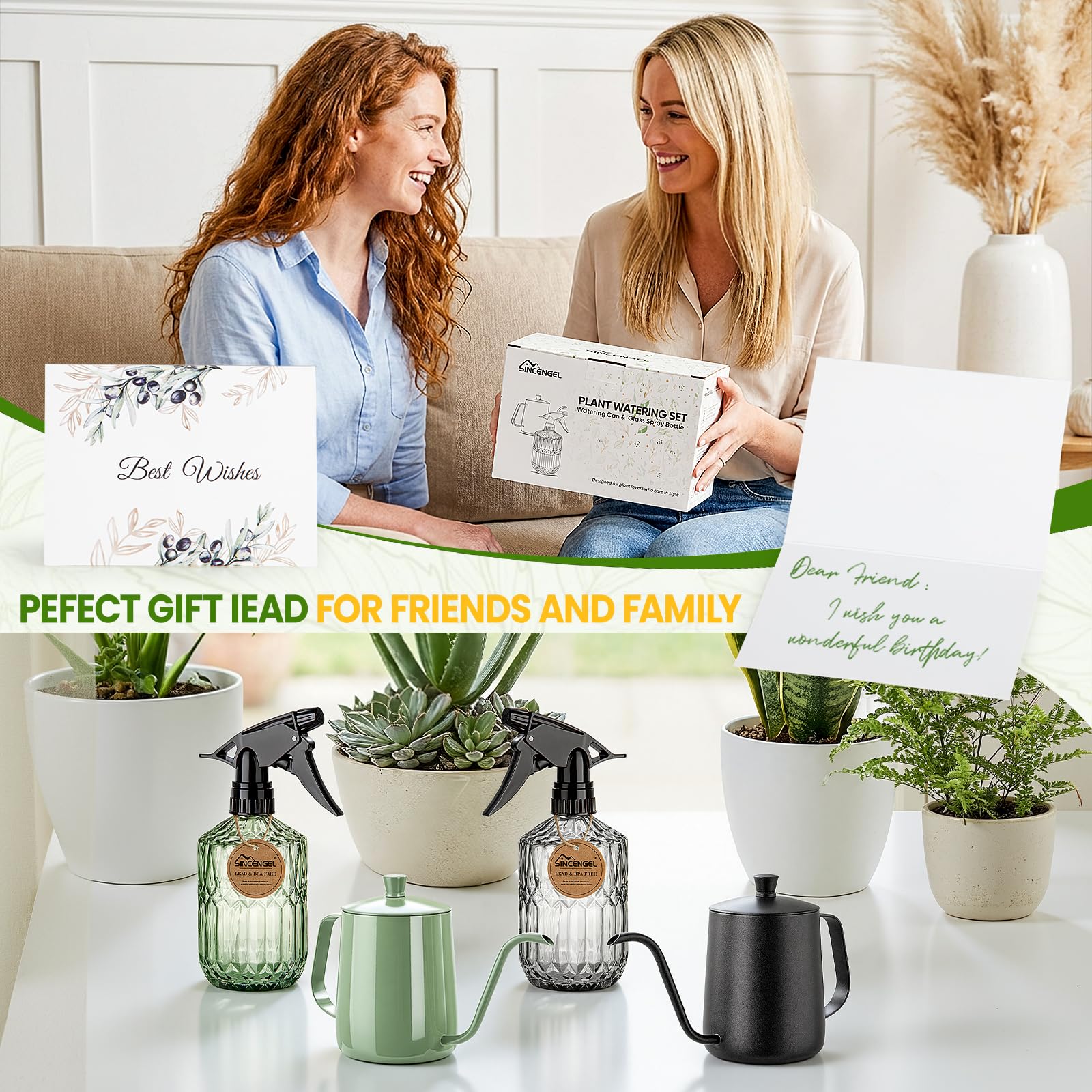 Sincengel sage-green finish adds decorative appeal to homes and rooms.