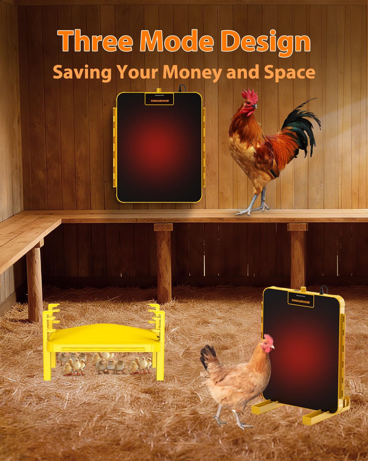 Sindarhor Brooder Plate mounted on coop wall for flexible installation