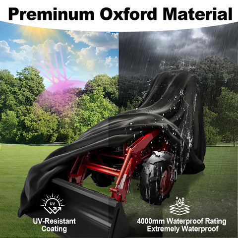 Singdur Tractor Cover supports backhoe-equipped tractors for versatile outdoor storage.