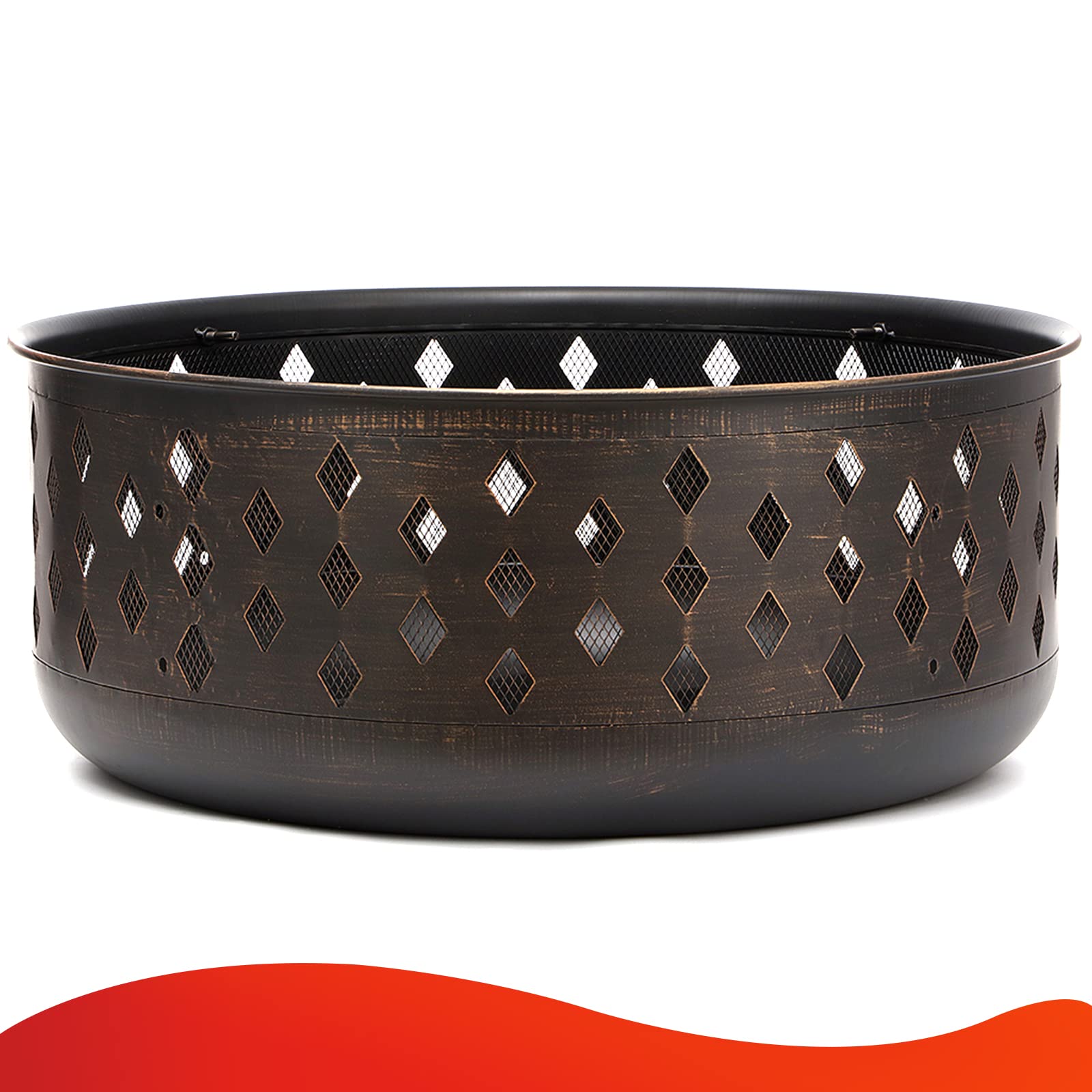 SINGLYFIRE 6-8 person fire pit with wood grate for larger fires.