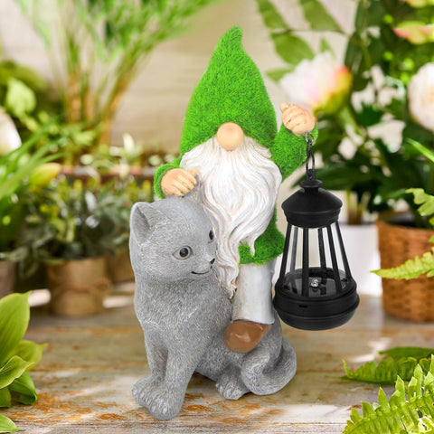 Sinhra solar gnome light illuminates patios with a soft, welcoming glow.