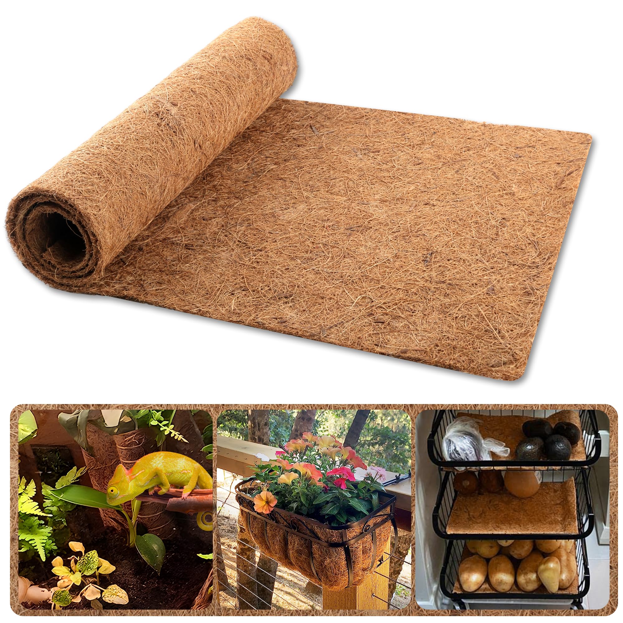 Sinimaka Coco Liner Roll 16x40 inch provides durable planter liner with drainage support.