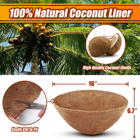 Sinimaka Coco Liners 4-pack for hanging baskets, easy to fit and display.