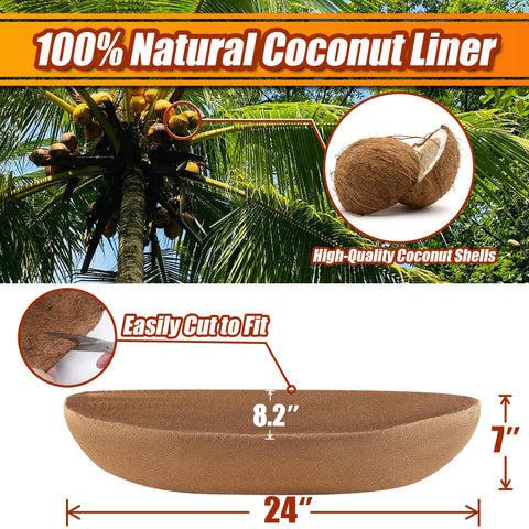 Close-up of Sinimaka coconut fiber liner showing porous texture for drainage.