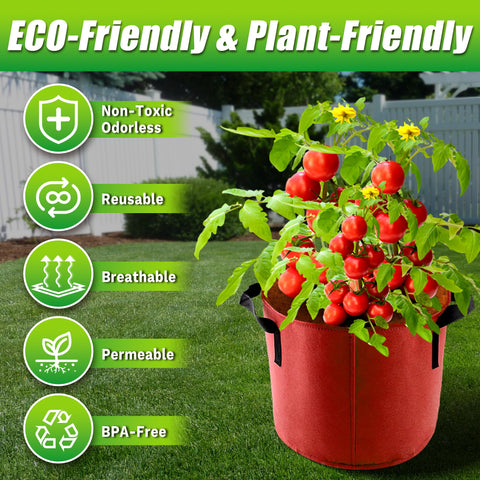 Sinimaka grow bag handles shown for easy moving with soil and plants