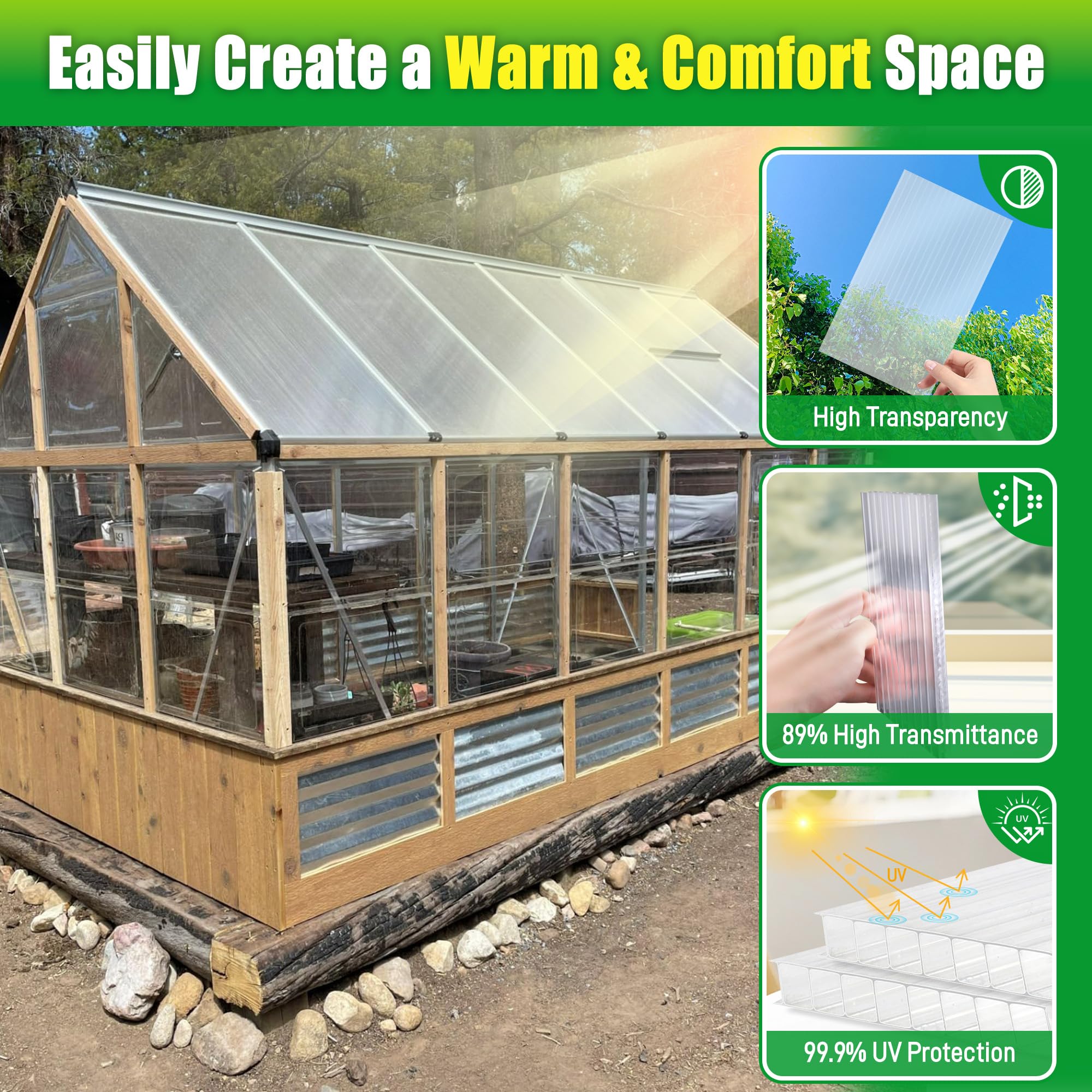 Sinimaka uv coating diffused-light: blocks UV while permitting good light for photosynthesis.