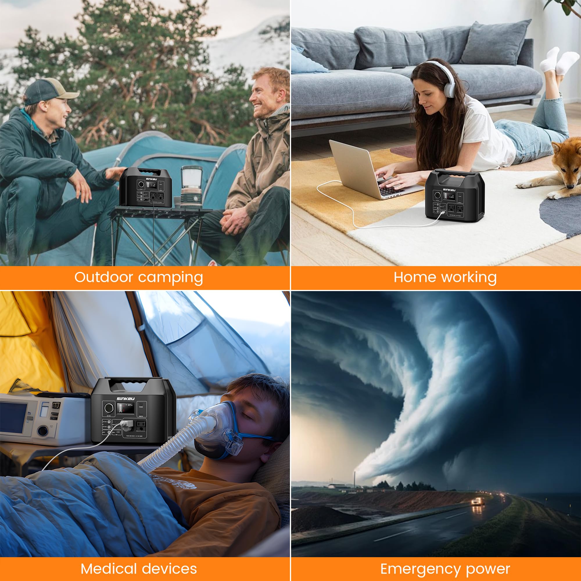 SinKeu camping light integrated provides warm illumination at the campsite.