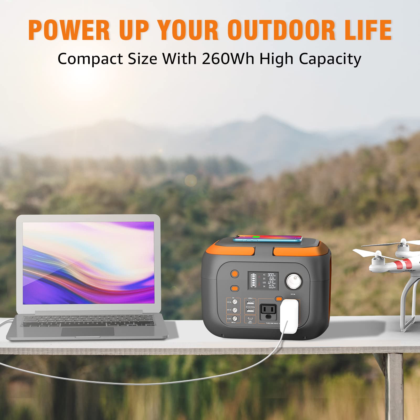 SinKeu car port in use powering devices on the road