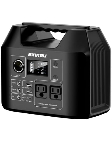 SinKeu Portable Power Station front view demonstrates compact, travel-friendly design.