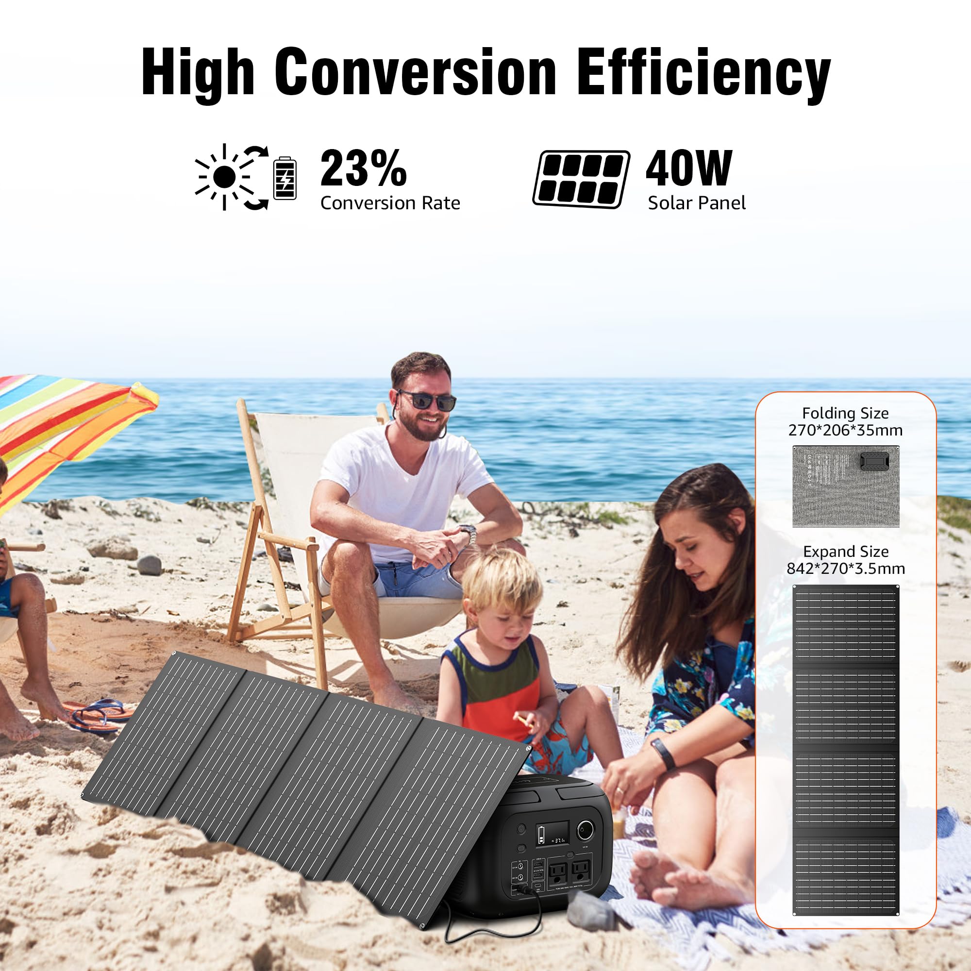 SinKeu solar generator compact-weight 8.3lbs for easy carry on trips.