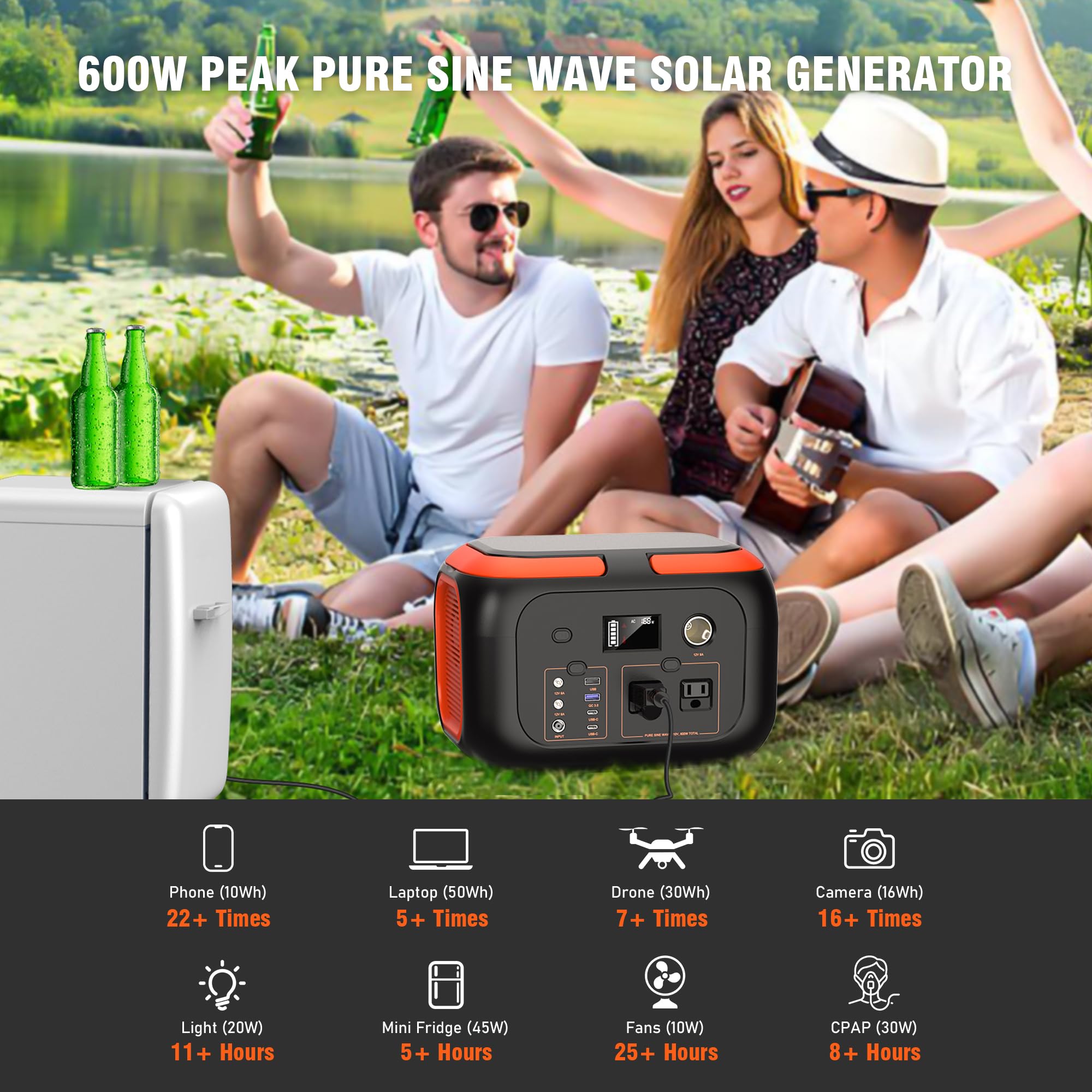 SinKeu solar panel compatibility enables green recharging outdoors.