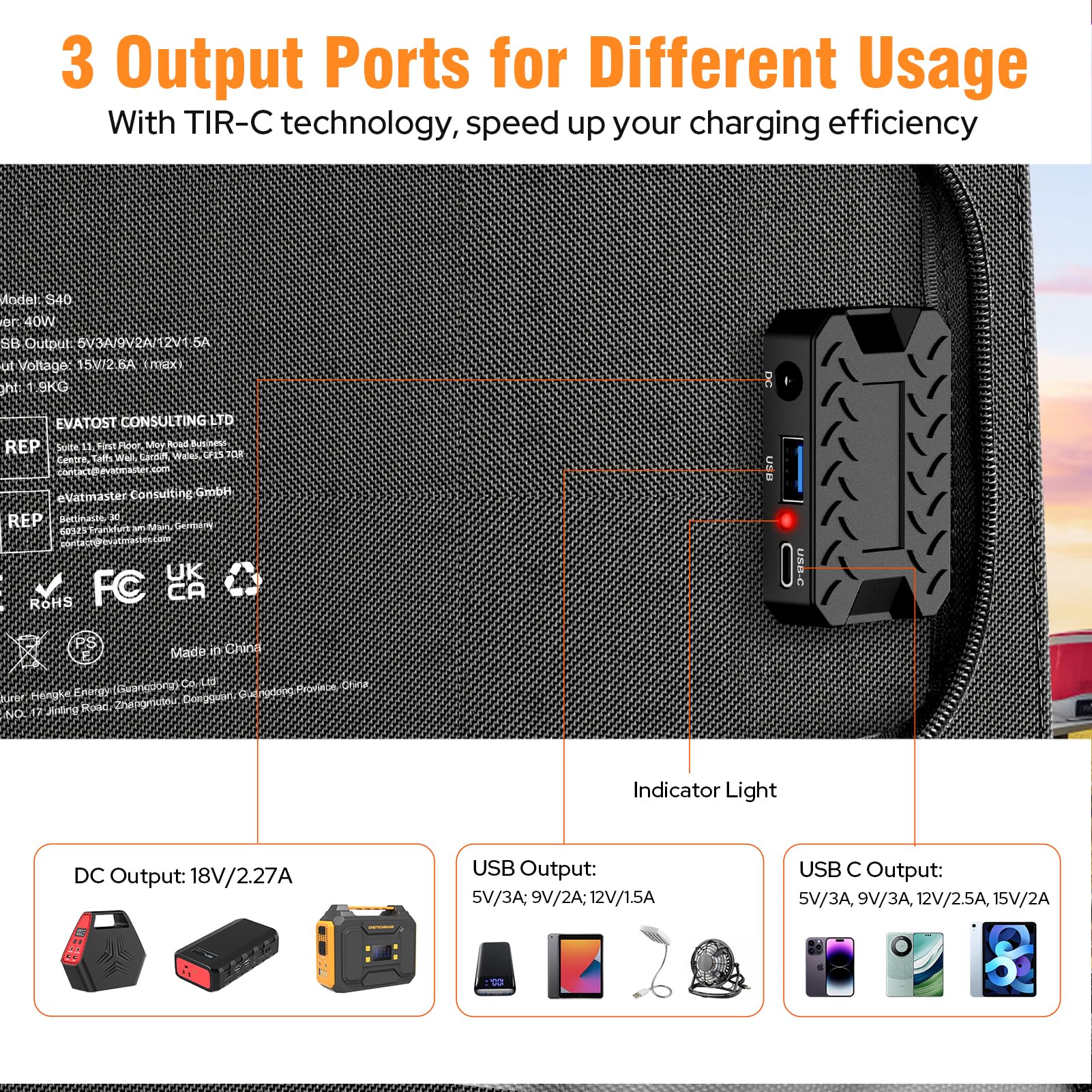 SinKeu solar panel high conversion efficiency captures more sun for charging.