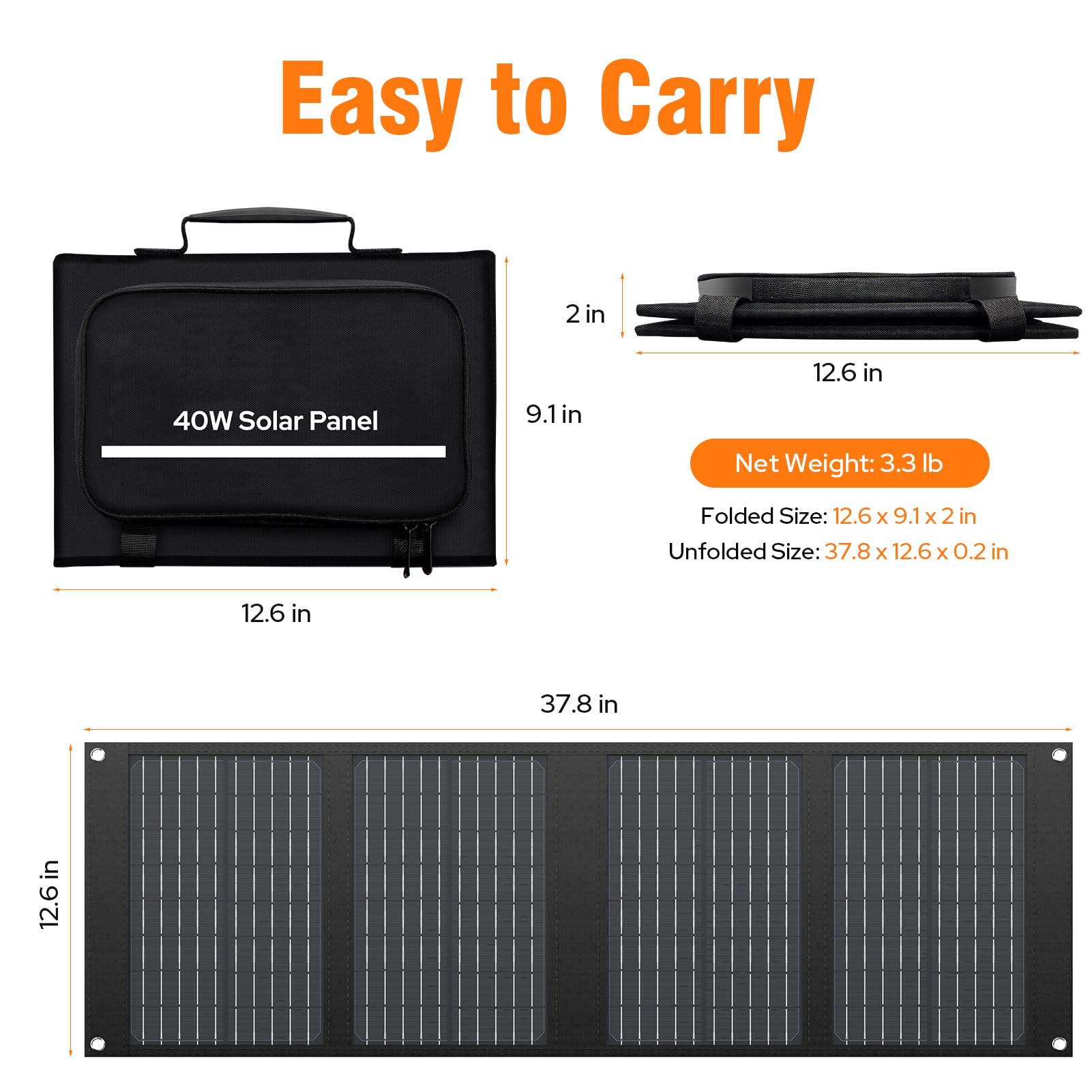 SinKeu solar panel lightweight at 3.3 pounds for portable power.