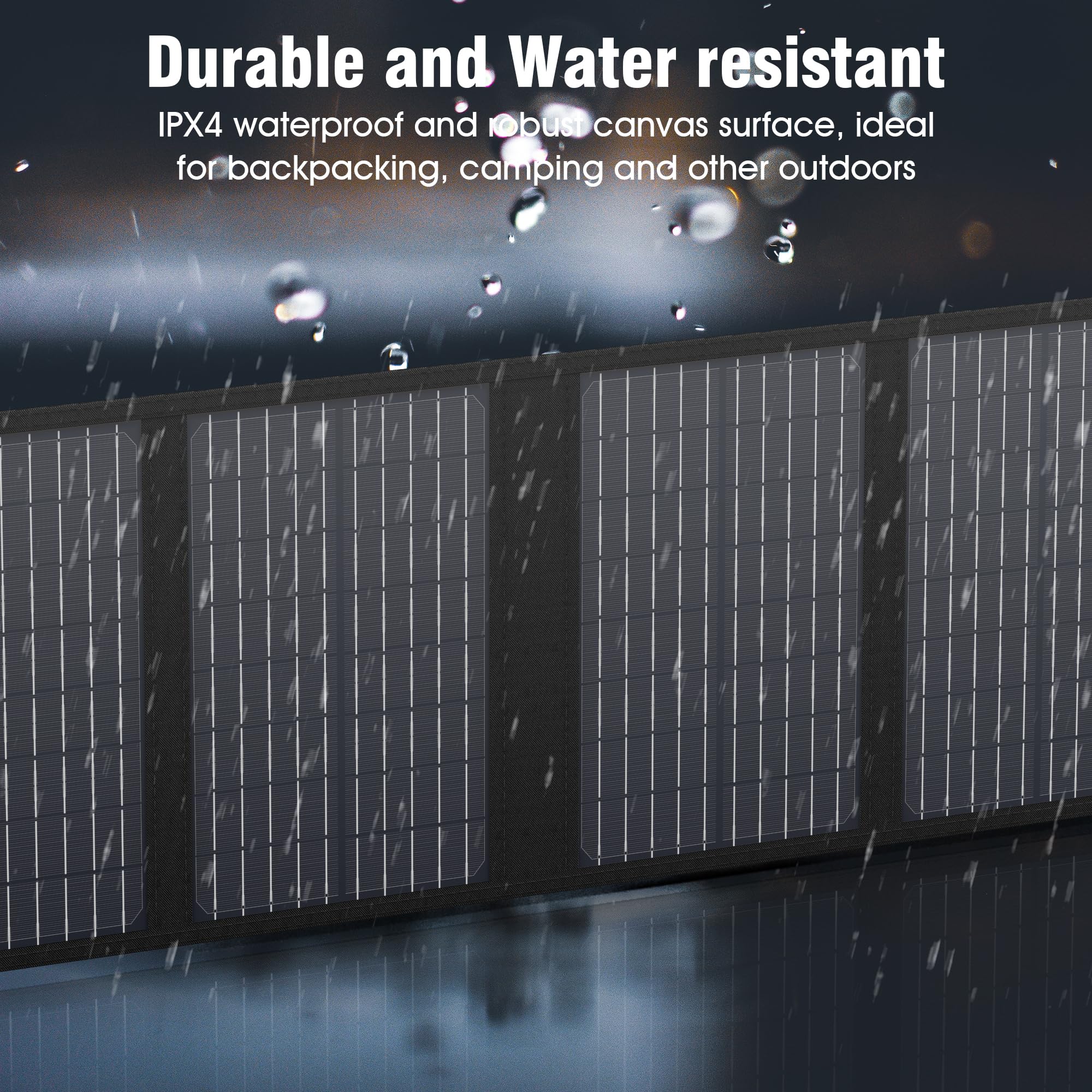 SinKeu solar panel ideal for camping, van life, and RV trips.