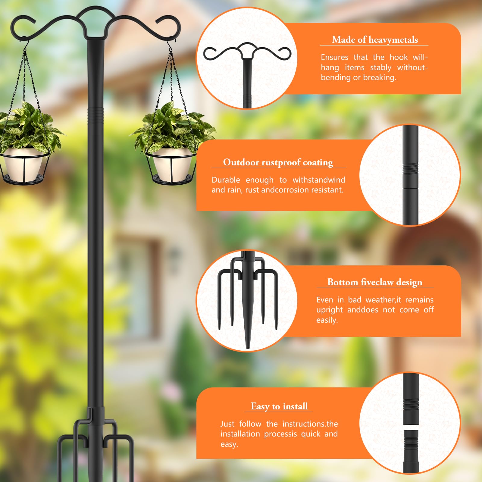 SINLEY ready for bird feeders and lanterns, enhancing patio spaces.