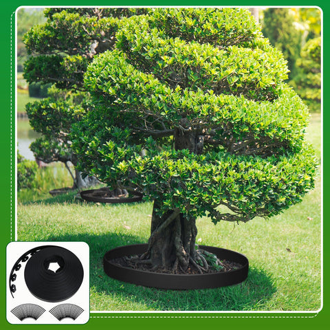 Sintuff black landscape edging adds defined garden separation.