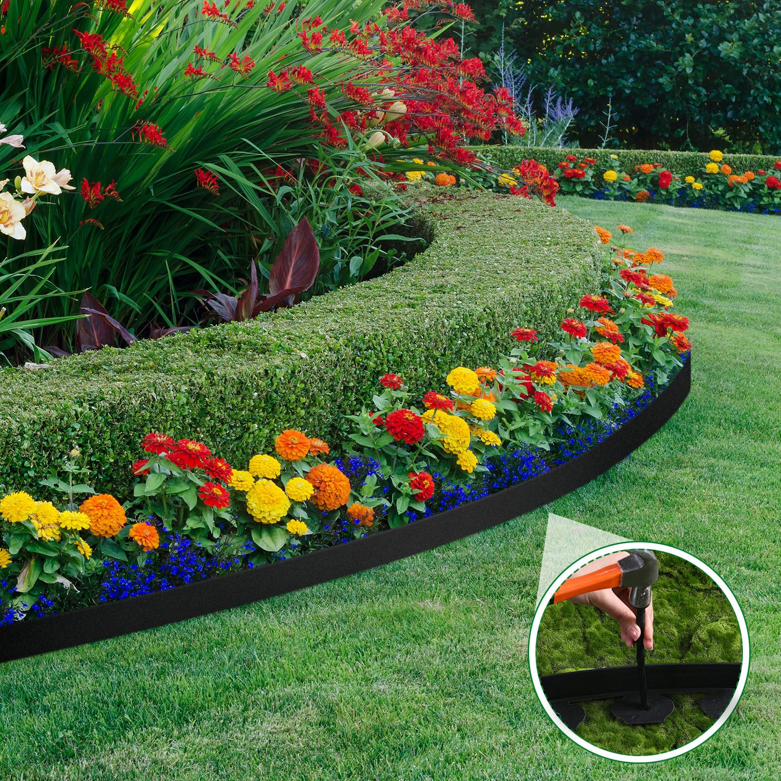 Sintuff easy-install edging without digging for quick projects.