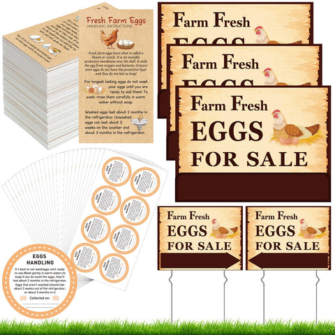 Sintuff eggs-for-sale sign with stakes enhances outdoor visibility for farm stands.