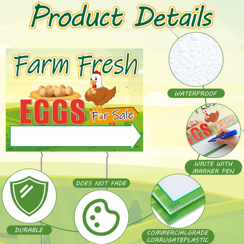 Sintuff eggs-for-sale-sign arrow signs guide buyers toward your farm stand.