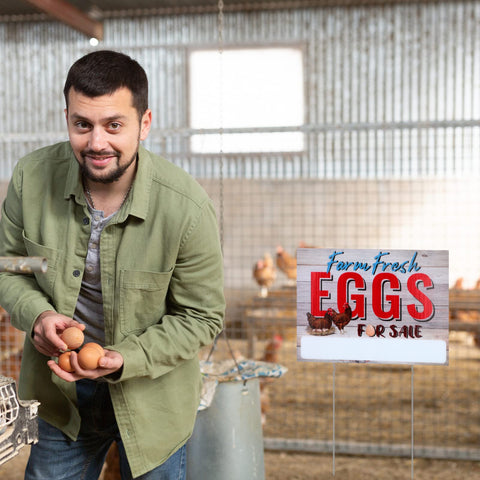 Sintuff eggs sign for outdoor display boosts curb appeal.