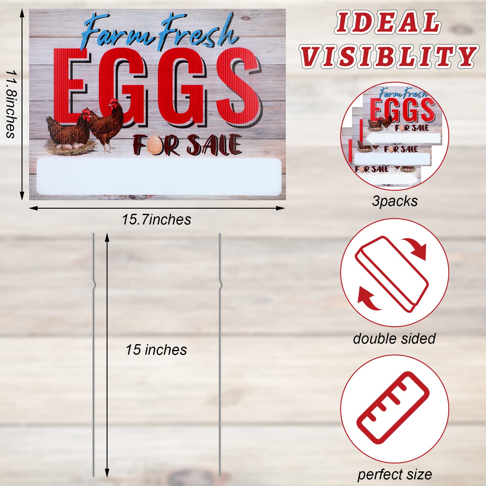 Sintuff farm fresh eggs sign arrow left guides customers toward pickup.