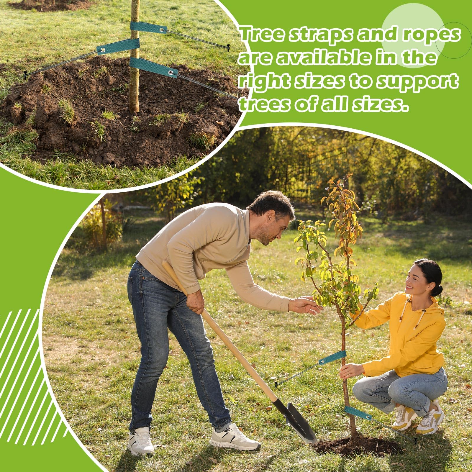 Sintuff garden setup with the tree stake kit blending into scenery