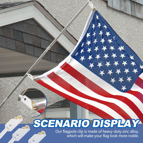 Sintuff white vinyl cap reduces noise during windy flag-raising events.