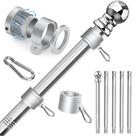 Sinyoeer 304 stainless steel flag pole showing rust-resistant outdoor durability.