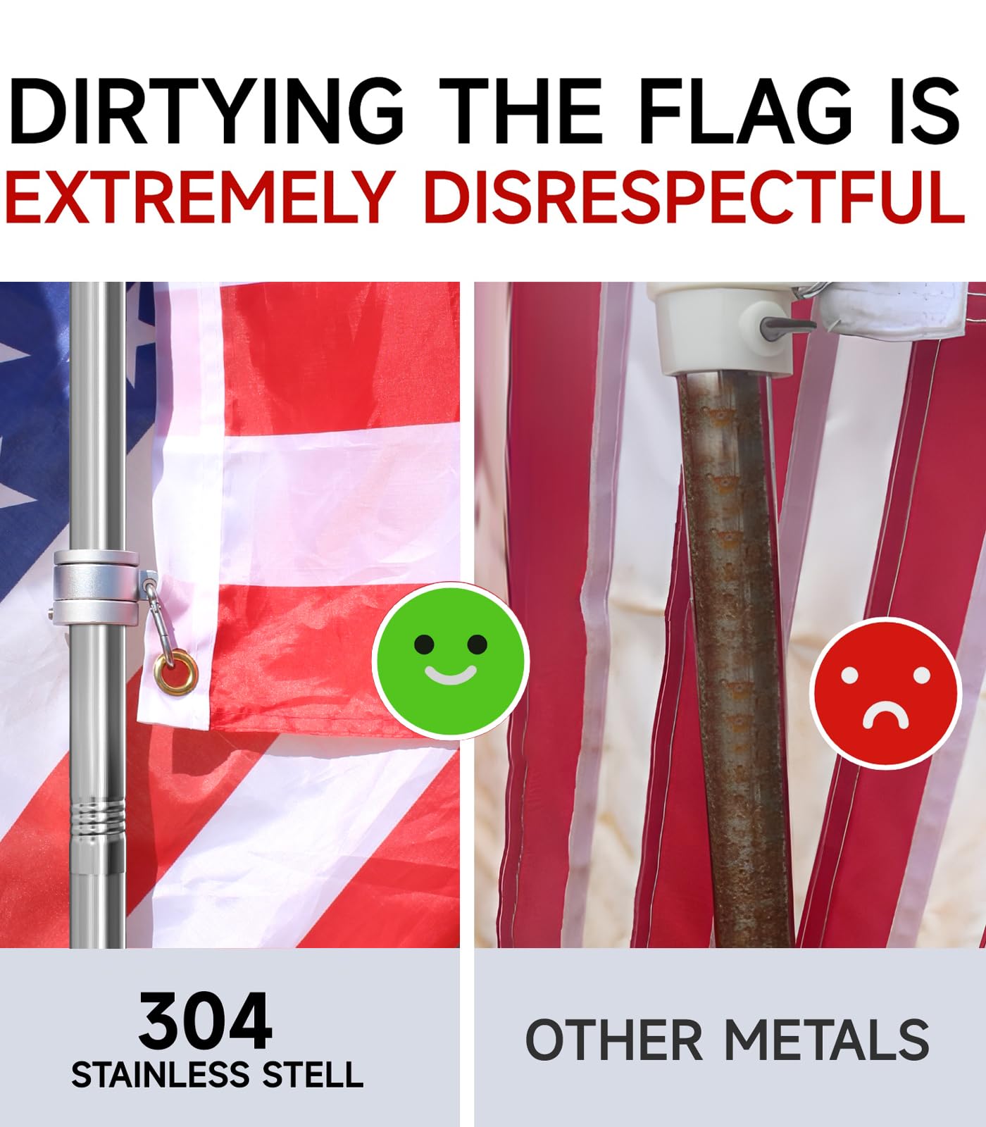 Sinyoeer adjustable-length tubes enable quick porch flag pole height customization.