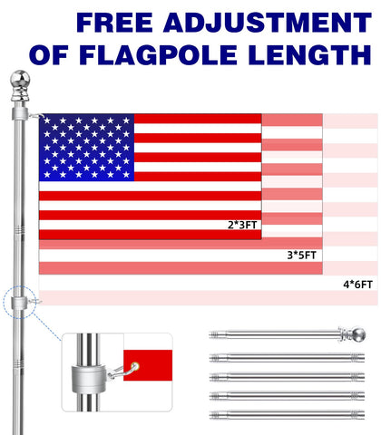 Sinyoeer easy-install flag pole screws together without special tools.